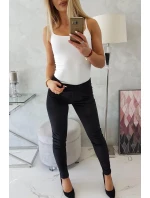 Velúrové nohavice čierne