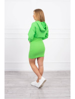 Šaty s mikinou zelené neónové