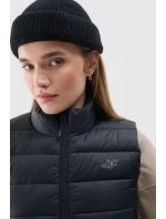 Bezrękawnik Damski Puchowy Ze Stójką 4F 4FWAW24TVJAF139-20S Czarny