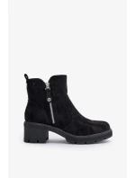 Dámske členkové čižmy so vzorom Azura Heel Black Oviria