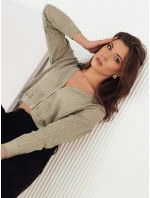 Dámsky ažurový sveter GOFFY olivový FashionStreet MY2280