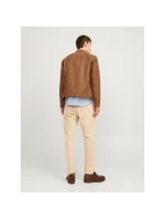 Jack&Jones bunda zo syntetického semišu JJEDYLAN CLEAN JACKET NOOS 12261197 COGNAC