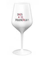 DNES SE REGENERUJI! - oranžová nerozbitná sklenice na víno 470 ml