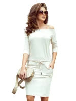 Dámske športové šaty v béžovej melanžovej farbe 13-109 Dámske športové šaty v béžovej melanžovej farbe 13-109