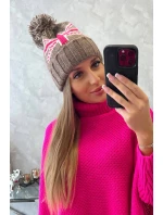 Dámska čiapka s brmbolcom Elizabeth K386 mocca