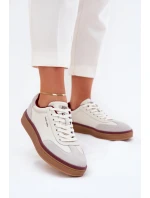 Skórzane Damskie Sneakersy Daniel Lopez Just Dare SS2D4008 Biało-Szare