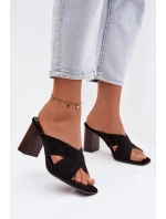 Dámské sandály na podpatku Černé Denessa