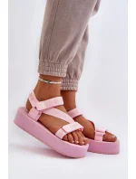 Dámske sandále na platforme Big Star - ružové