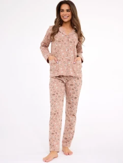 Dámske pyžamo Smile 4 482/434 Tmavobéžový vzor - Cornette