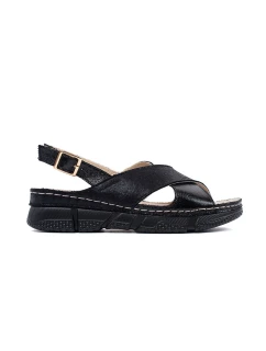 Exkluzívne čierne sandále na podpätku pre ženy