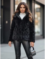 Kurtka damska futrzana z kapturem czarna FashionStreet TY5276z Kurtka damska futrzana z kapturem czarna FashionStreet TY5276z