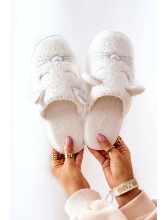 Papcie Błyszczące Kotki Z Uszami Białe Kaisy