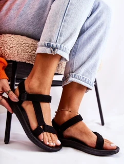 Dámske semišové športové sandále Black Harris