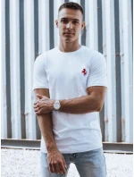 Pánske bavlnené základné tričko biele FashionStreet RX5564