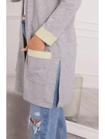 Dvojfarebná bunda s kapucňou žltá+sivá