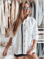 Dámska nadrozmerná džínsová bunda JUSTDEM biela FashionStreet TY4903 Dámska nadrozmerná džínsová bunda JUSTDEM biela FashionStreet TY4903