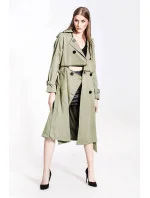 Dvojradový kabát v khaki farbe s opaskom (AG3-011) Dvojradový kabát v khaki farbe s opaskom (AG3-011)