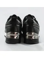 Čierne dámske tenisky adidasky so zvýšenou podrážkou (666-21)