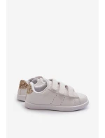 Dziecięce Tenisówki Na Rzepy Biało-Złote Cute Girl