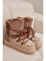 Dámske snehové topánky s kožušinou DFSH370012 Beige - DFranklin