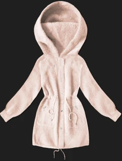 Bunda z alpakovej vlny v svetlej lososovej farbe (W017#)