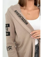 Rukávnik s nápisom tmavo béžová