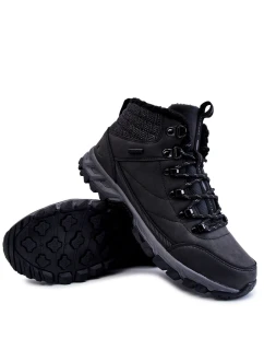 Męskie Ocieplane Botki Buty Trekkingowe Cross Jeans KK1R4022C Czarne