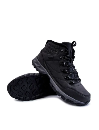 Męskie Ocieplane Botki Buty Trekkingowe Cross Jeans KK1R4022C Czarne