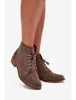 Semišové topánky na podpätku Dark Beige Zazoo Semišové topánky na podpätku Dark Beige Zazoo