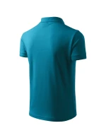 Pánska polokošeľa Pique tmavo tyrkysová