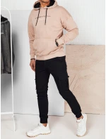 Pánska béžová mikina s potlačou FashionStreet BX5722 Pánska béžová mikina s potlačou FashionStreet BX5722