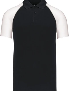 Kariban K 226 Baseballové polo tričko z piké 20.K226 čierne/svetlošedé/biele