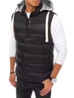 Pánska vesta s kapucňou čierna FashionStreet TX3936