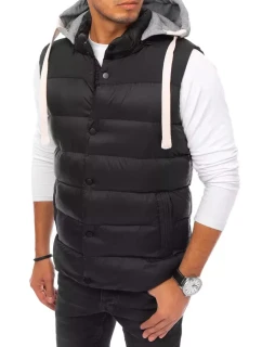 Pánska vesta s kapucňou čierna FashionStreet TX3936