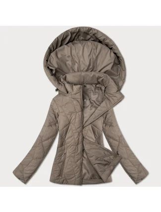 Dámska tenká prešívaná bunda s kapucňou J Style béžová (16M9250-62)