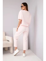 Dámsky viskózový set s krátkym rukávom a nohavicami s lemom candy pink Dámsky viskózový set s krátkym rukávom a nohavicami s lemom candy pink