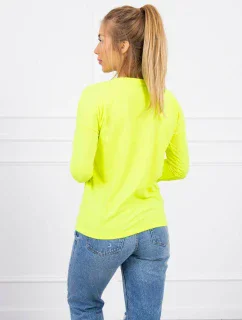 Blúzka s výstrihom do V žltá neónová