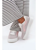 Sneakersy Damskie Na Platformie Szare Tellnira
