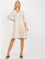 Šaty D73761M30214A1EN svetlo béžové