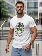 FashionStreet pánske biele tričko RX4922 FashionStreet pánske biele tričko RX4922