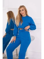 Hrejivá súprava s krátkou mikinou nevädzovo modrá