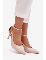 Dámske lakované lodičky LE151P Beige - Seastar