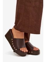 Dámske papuče na platforme 78-200 Tmavo hnedé - Stephan Paris Dámske papuče na platforme 78-200 Tmavo hnedé - Stephan Paris