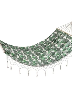 ZÁHRADNÁ HOJDACIA SIEŤ PRE 2 OSOBY 200X150CM S TYČOU A STRAPCOM MIAMI NATURA JUNGLE