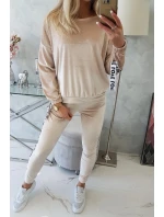 Láska béžový velúr set