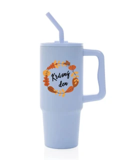 KRÁSNÝ DEN (PODZIM) - světle modrý cestovní termohrnek 900 ml  