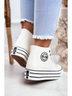 Dámske vysoké tenisky GG274013 White with Black - Big Star Dámske vysoké tenisky GG274013 White with Black - Big Star