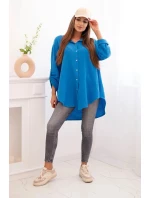 Bavlnená mušelínová košeľa tyrkysová