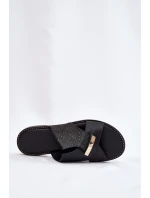 Damskie Klapki Na Płaskim Obcasie Z Ozdobnym Detalem Vinceza 17385 Czarne