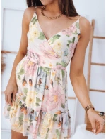 MADI ecru kvetinové šaty FashionStreet EY1616 MADI ecru kvetinové šaty FashionStreet EY1616